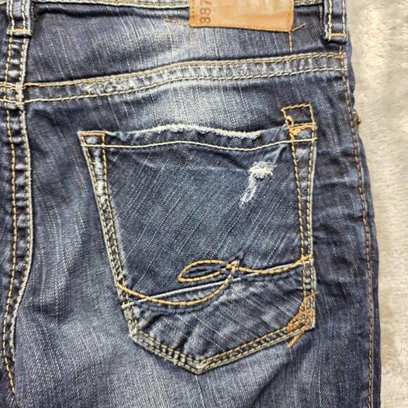 Silver Jeans Konrad Jeans Mens 30x32 Distressed Straight Leg Denim 925 Series - Picture 5 of 14